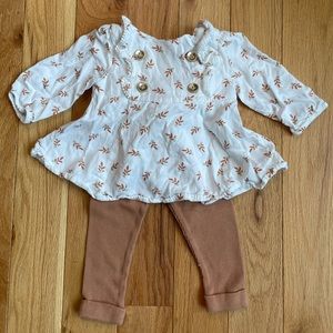 3-6 Month white and brown Rachel Zoe top and pants